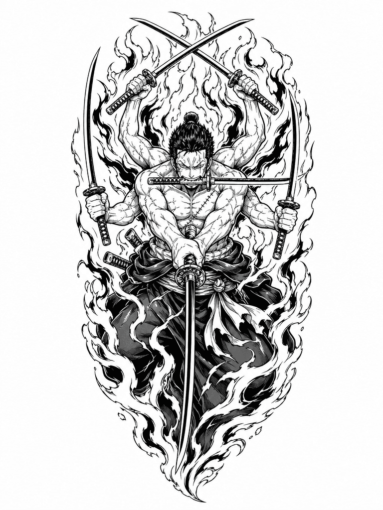 Roronoa Zoro en mode ahsura avec l'aura