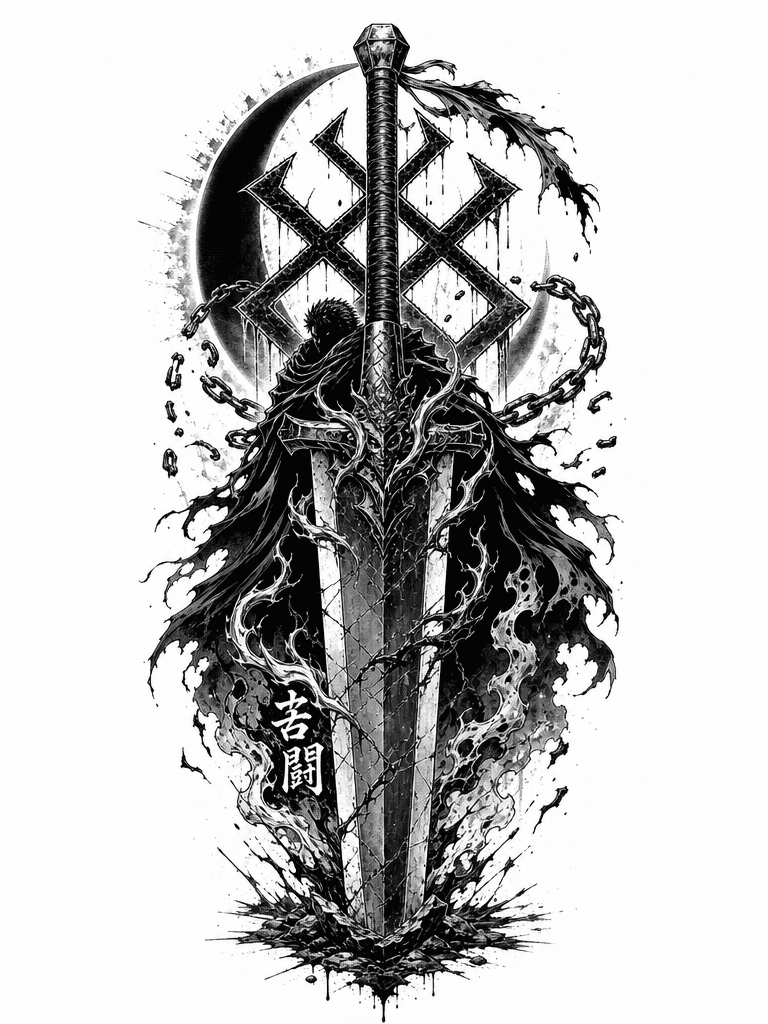 logo de berserk avec une épée